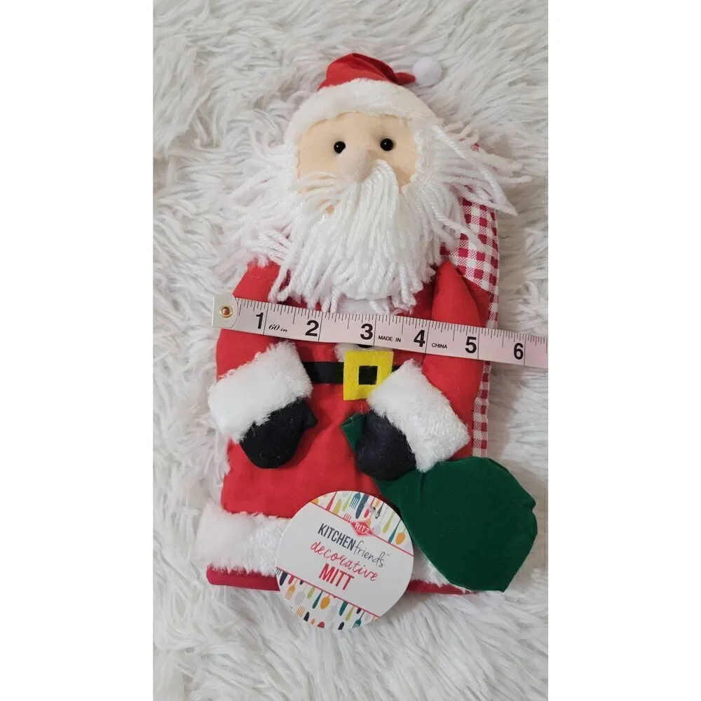 Ritz Kitchen Friends Decorative Cotton Oven Mitts Santa New